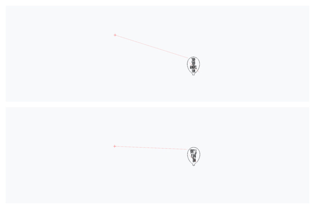 Two balloons with connecting lines