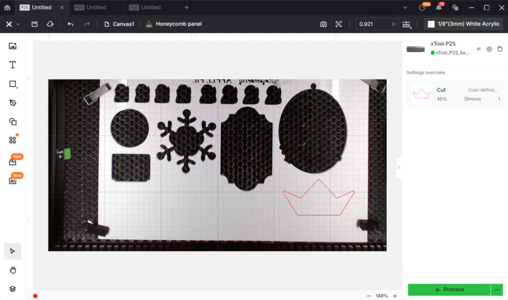 Various black honeycomb shapes displayed