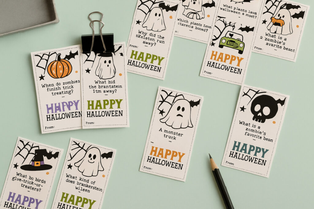 Kids Halloween Joke Cards