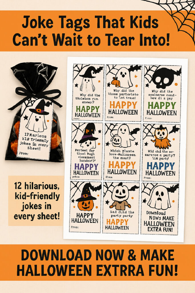 Halloween joke cards for kids