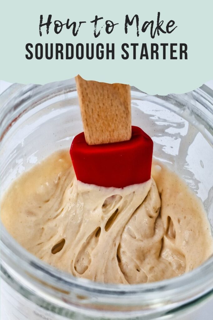 Sourdough starter preparation in jar
