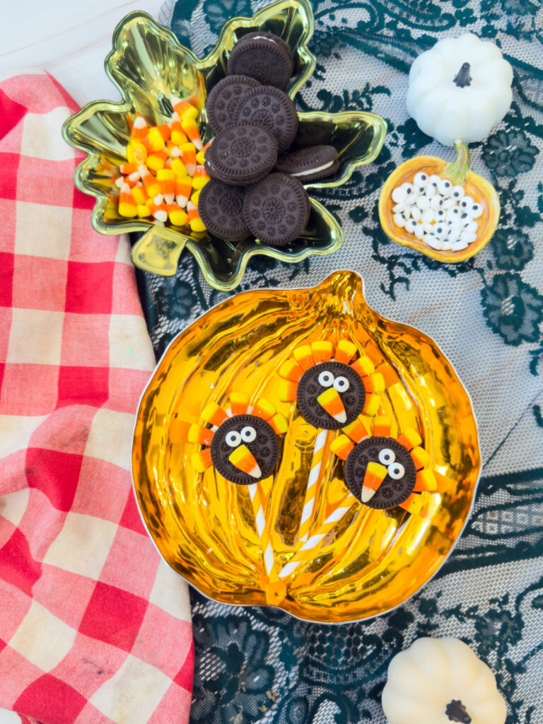 Colorful Thanksgiving-themed dessert display.